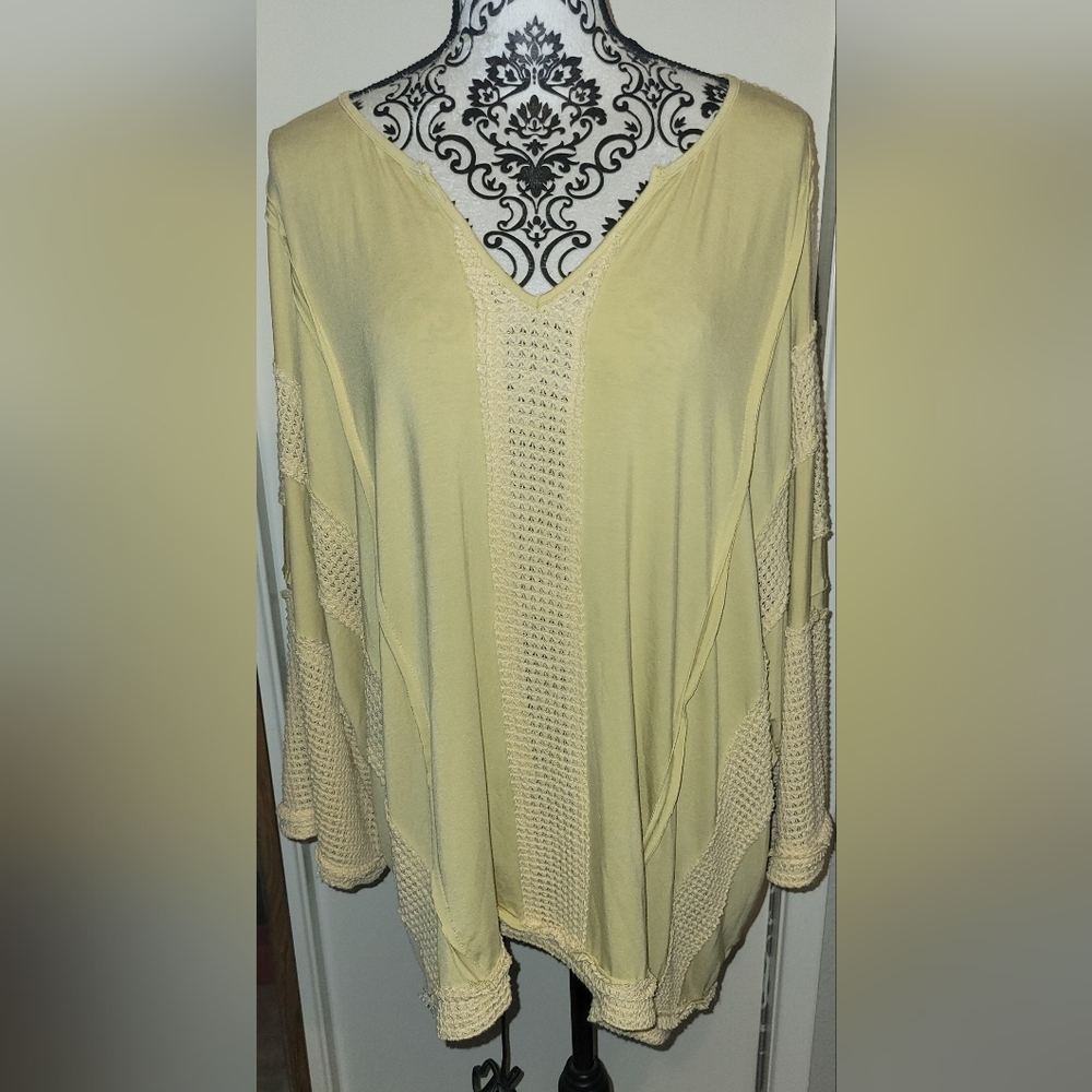 POL Oversized Knit Quarter Sleeve Top sz Large